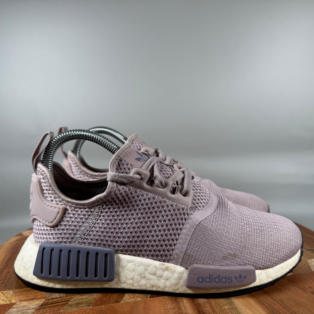 Adidas NMD‎ R1 Women 6 Orchid Tint Ash Silver Mesh Running Shoes BD8012